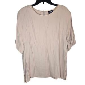 NOTATIONS Blush Beige Short Sleeve Blouse 2X NWT [0092]